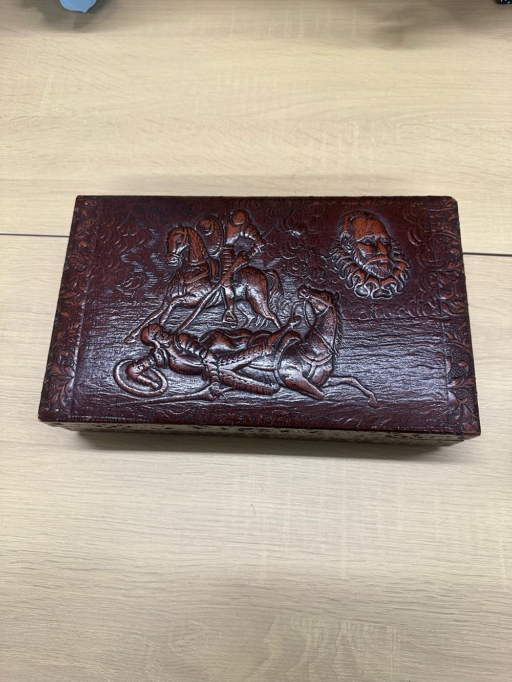 Vintage Leather Trinket Box EUC